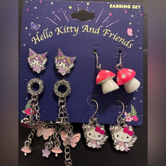 Sanrio Jewelry - Earrings Set of 4 | Hello Kitty Charm & Friends